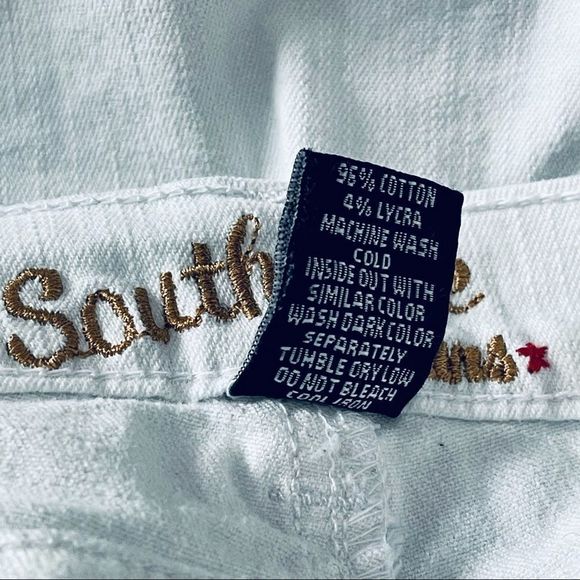 Southpole White Jean Shorts 7 Bermuda Length - Picture 12 of 13
